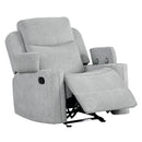 Galya - Motion Glider Recliner - Light Gray Chenille by Unique Piece Furniture