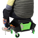 Heavy Duty Mechanic Stool With Wheels And Soft Rubber Cushion And 330Lbs Capacity - Green by HouseOfZazla