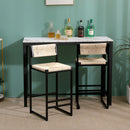 Bar Stools Paper Rope Weave Dining Chairs With Back Hand Weave Stools For Kichen Island, Bar & Counter (Set of 2) by HouseOfZazla