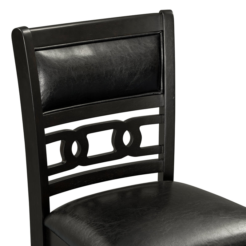 5-piece Counter Height Dining Round Table Set with One Faux Marble Top Dining Table and Four PU-leather Chairs,Dark Espresso