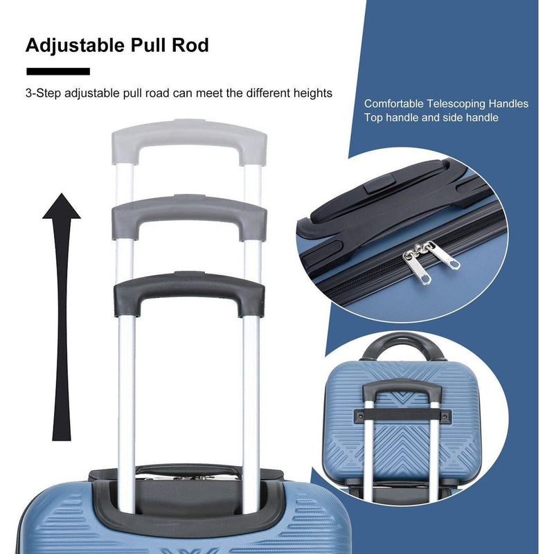 2Piece Luggage Sets ABS Lightweight Suitcase, Spinner Wheels, (20/14) BLUE