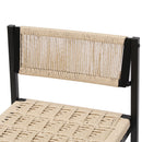 Style B, Woven Bar Stools With Backrest, Paper Rope Weave Dining Chairs For Kitchen Island - Creamy White by HouseOfZazla
