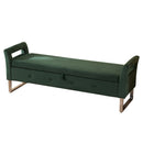 Wide Storage Soft Ottoman Bench With Armrests by HouseOfZazla