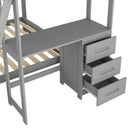 Bunk Bed With Built In Desk And 3 Drawers