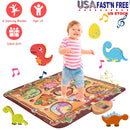Dinosaur Dance Mat for Kids Aged 3-6 Electronic Music Dance Pad with 7 Gaming Modes Built-in Music Adjustable Volume Optimal Gift for Boys Girls