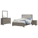 Funston - 4 Piece Queen Bedroom Set With Upholstered Headboard - Oak by HouseOfZazla