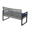 4 Piece Patio Furniture Set With Acacia Wood Table Top And Cushions by HouseOfZazla