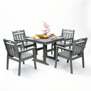 HDPE Outdoor Patio Dining Set with Table and 4 Chairs by HouseOfZazla
