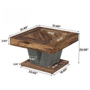 Square Coffee Table With Crisscross Base - Brown / Black