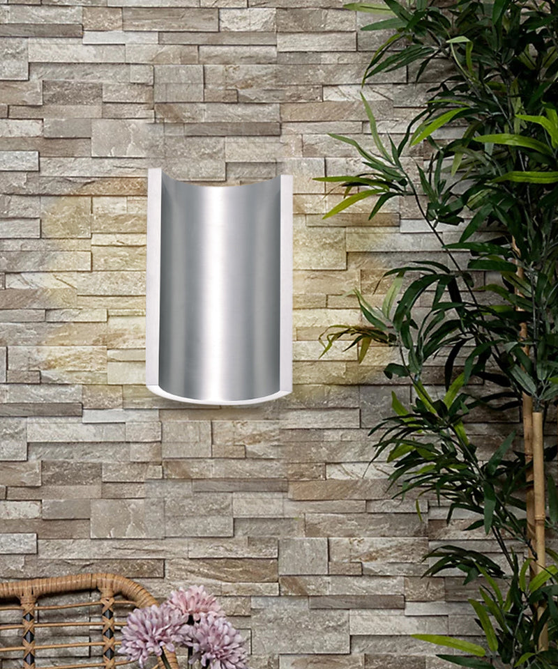 Alumilux Diverge 5"H 2-Light LED Outdoor Wall Sconce Light Fixture Satin Aluminum Finish by ET2