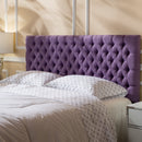 Tufted Upholstered Queen Size Bed Headboard in Modern Button Design