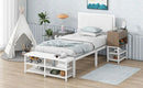 Platform Bed With 2 Tier Storage Shelves, Storage Cabinet by HouseOfZazla