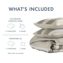 3-Piece King/Cal King Stripe Textured Print Comforter Set