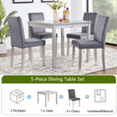 5 Pieces Wooden Dining Table Set, Square Table And 4 Upholstered Chairs by HouseOfZazla