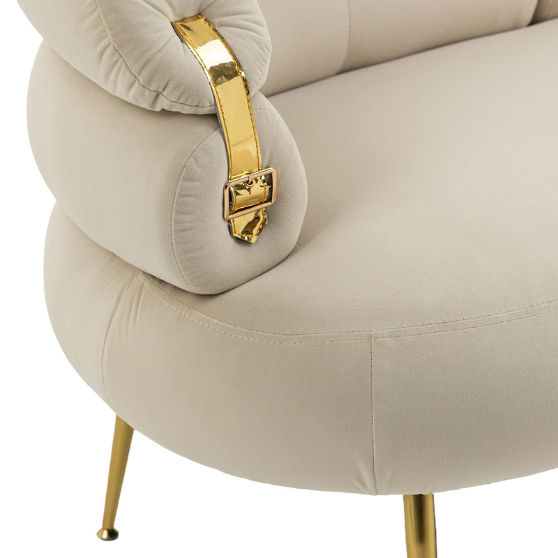 Accent Chair, leisure chair with Golden feet