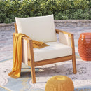 Outdoor Club Chair, Acacia Wood Frame with Textilene Accents by HouseOfZazla