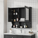 Wall Mounted Mirror Medicine Cabinet, Bathroom Storage With Doors And Open Shelves by HouseOfZazla