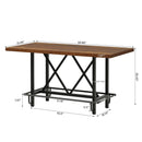 Counter Height Dining Rectangular Kitchen Table For 6 - Brown / Black by HouseOfZazla