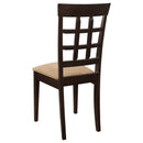 Henin - 5 Piece Dining Set With Lattice Back Chairs - Cappuccino by HouseOfZazla