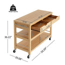 Indoor Multifunctional Bamboo Kitchen Cart by HouseOfZazla