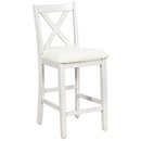 5 Pieces Counter Height Rustic Farmhouse Dining Room Wooden Bar Table Set With 2 Stools And 2 Chairs