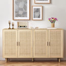 Elegant And Functional 4 Door Rattan Decorative Storage Cabinet by HouseOfZazla