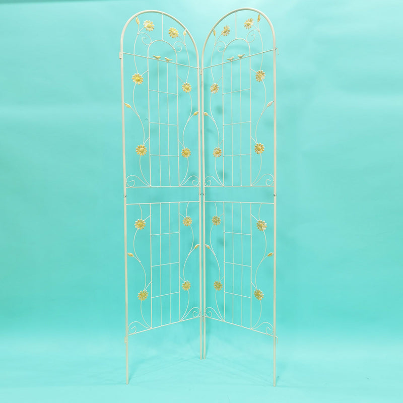 2 Pack Metal Garden Trellis 86.7" x 19.7" Rustproof Trellis for Climbing Plants Outdoor Flower Support White