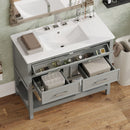 Bathroom Vanity With Ceramic Sink, Tip Out Tray & 2 Full Extension Drawers