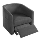 Power Lift Recliner Barrel Shape Reclining Chair With Footrest And Side Pocket