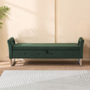 Wide Storage Soft Ottoman Bench With Armrests by HouseOfZazla