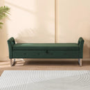 Wide Storage Soft Ottoman Bench With Armrests by Unique Piece Furniture