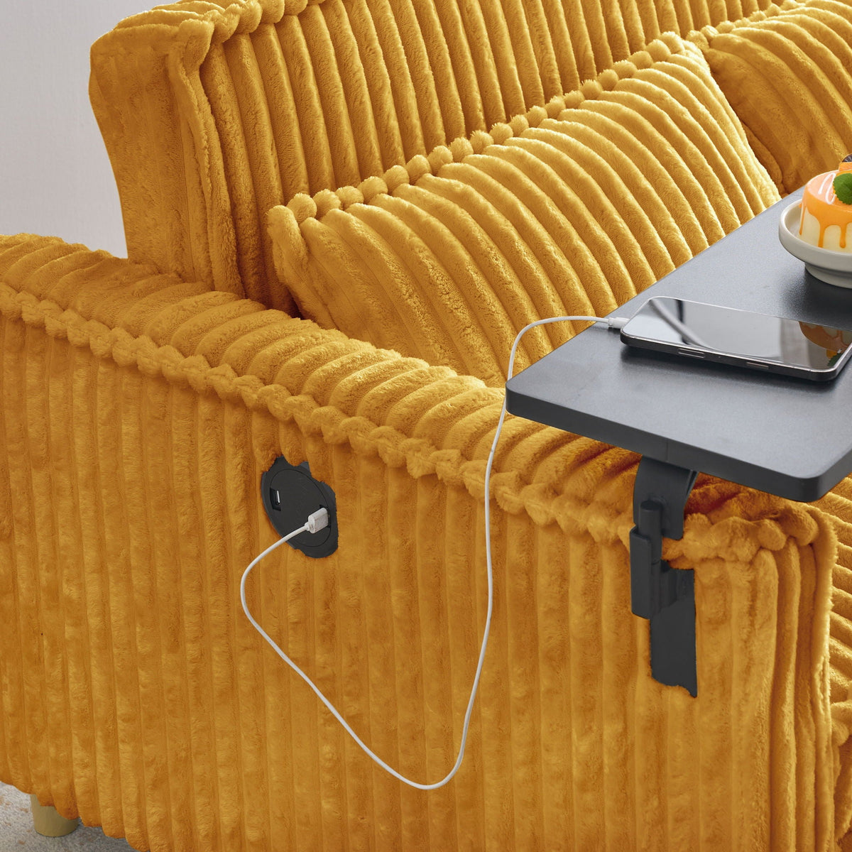 Pull Out Sofa With Movable Tabletop And USB Ports, photo 16 of 40
