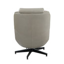 Piran - Twilight Top Grain Leather Accent Chair And Ottoman With Swivel - Gray by HouseOfZazla