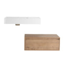 Modern Wall Mounted Bathroom Vanity With Resin Sink And Side Cabinet, Soft Close Drawer, Imitative - Imitative Oak by HouseOfZazla