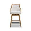 Bahama 26" Cane Rattan High-Back Swivel Counter Stool with Recessed Arms by HouseOfZazla