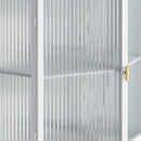 22.25 " Floor Coner Cabinet with Tempered Glass Door & Storage Shelves for Bathroom, Living Room, Bedroom (White)