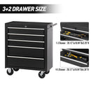 5-Drawer Rolling Tool Chest w/Lock & Key