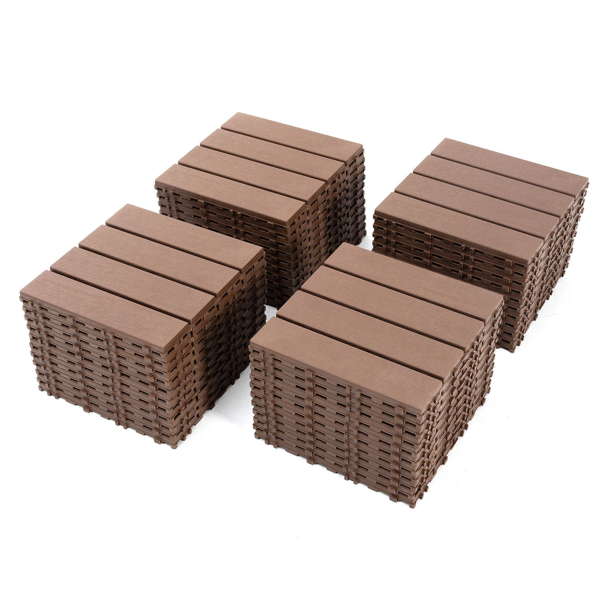 Plastic Interlocking 44 Pack Patio Deck Tiles, Square Waterproof Outdoor All Weather Use, photo 6 of 11