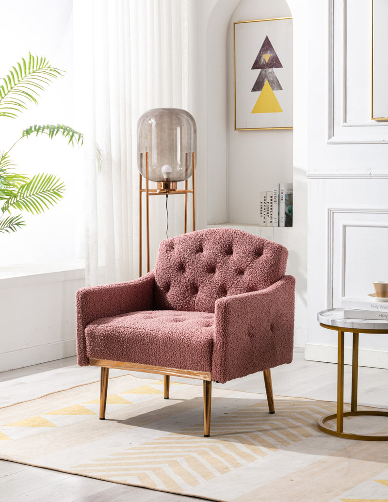 Accent Chair, leisure single sofa with Rose Golden feet