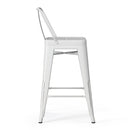 Curved Back Metal Stools Industrial Style Set of 2