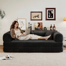 78.8' Compression Sofa,Convertible Floor Sofa Bed-with Pillow Back Support Armrest,Comfy Futon Couch Sleeper Bed,Loveseats Boneless Modular Sectional Sofa,Corduroy fabric,for Living Room,Bedroom,Black by HouseOfZazla