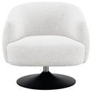 Upholstered Swivel Accent Chair, 360 Degree Rotation - Beige