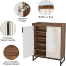 5 Tier Shoe Cabinet With Doors, Compact Entryway Storage Organizer by HouseOfZazla