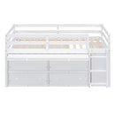 Loft Bed With Retractable Writing Desk And 4 Drawers, With Lateral Portable Desk And Shelves