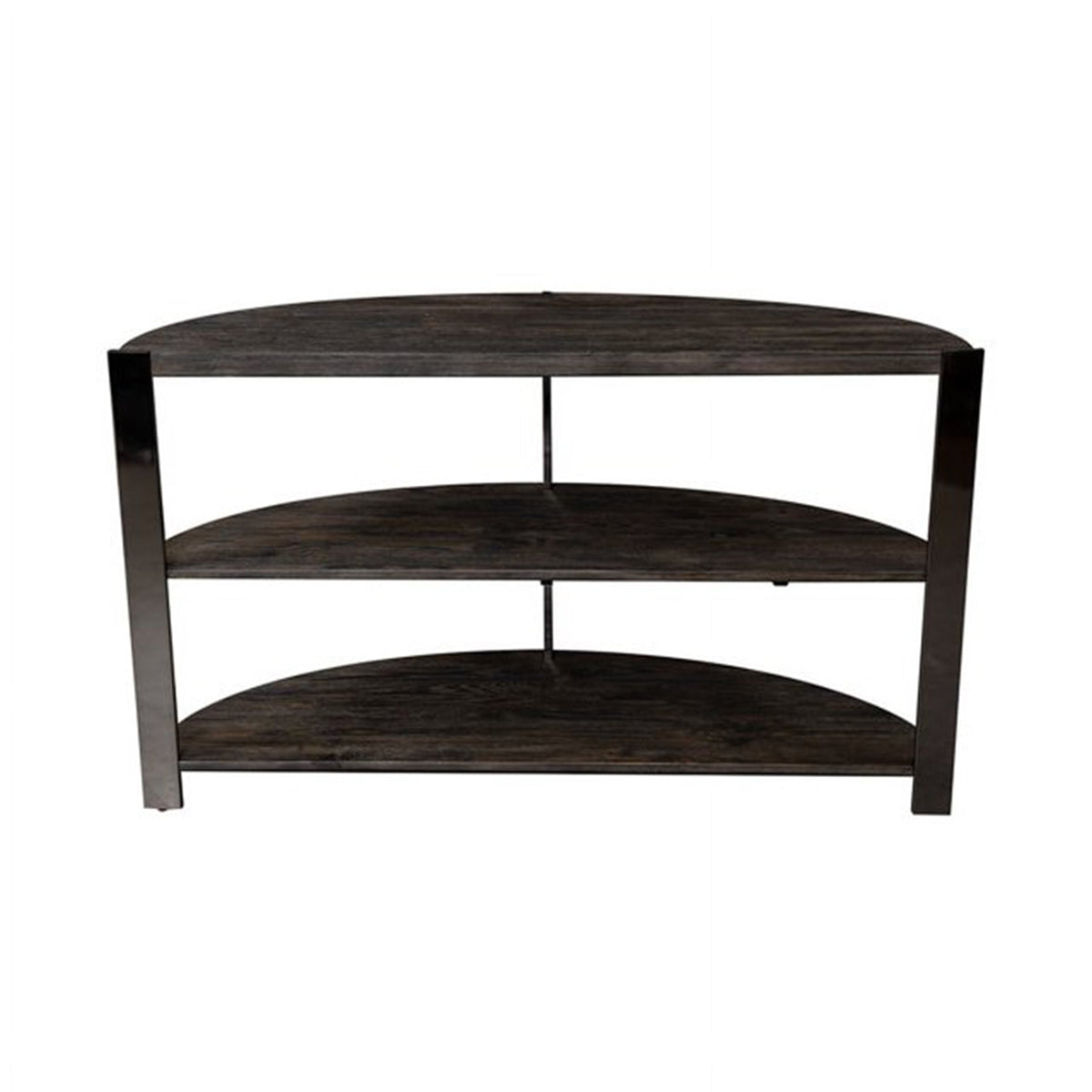 Kalne Console Table Half Moon Shape with 2 Open Shelves, photo 4 of 6