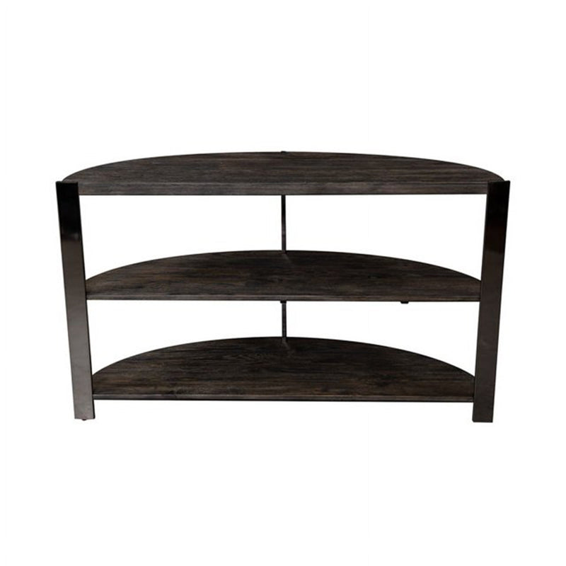 Kalne Console Table Half Moon Shape with 2 Open Shelves, photo 4 of 6