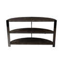 Kalne Console Table Half Moon Shape with 2 Open Shelves
