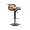 COOLMORE Modern Swivel Bar Stools Set of 2 Adjustable Counter Height Chairs with Footrest in Gray Linen