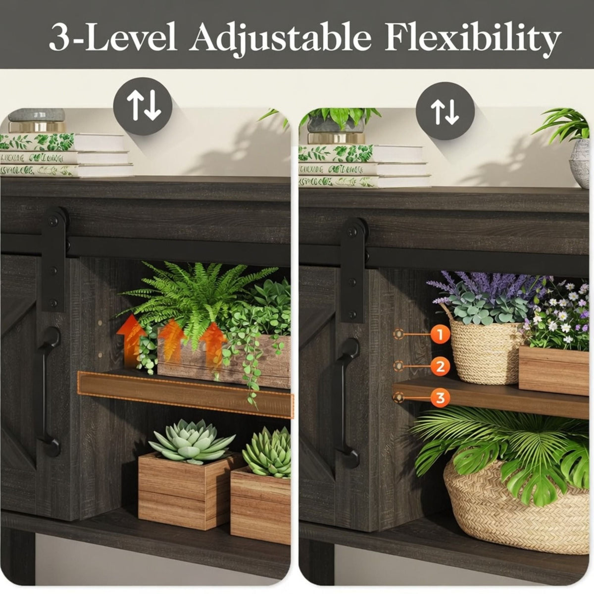 Farmhouse Entryway Table With Sliding Barn Door, photo 14 of 40