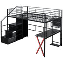 Loft Bed With Built In Work Station, Wardrobe, Storage Staircase And LED by HouseOfZazla